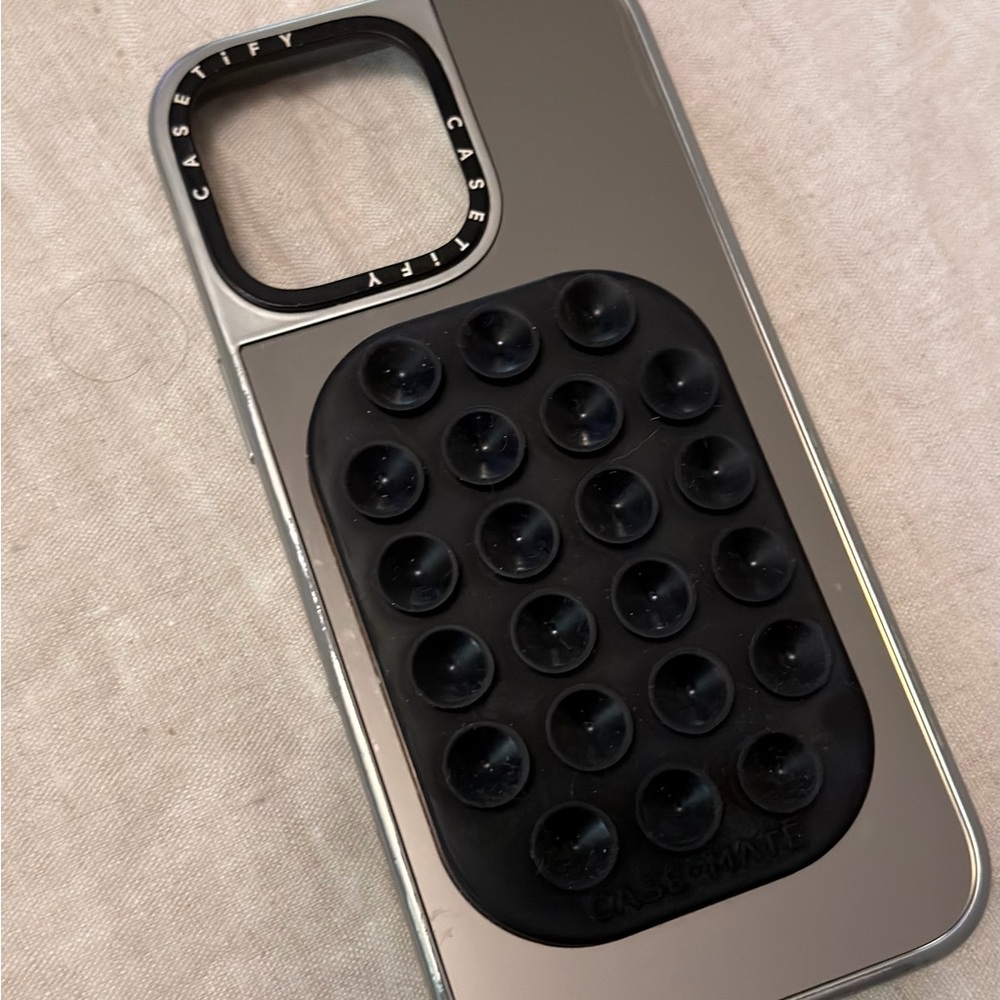 Casetify Metallic Silver and Black Phone Case iPhone pro max 16